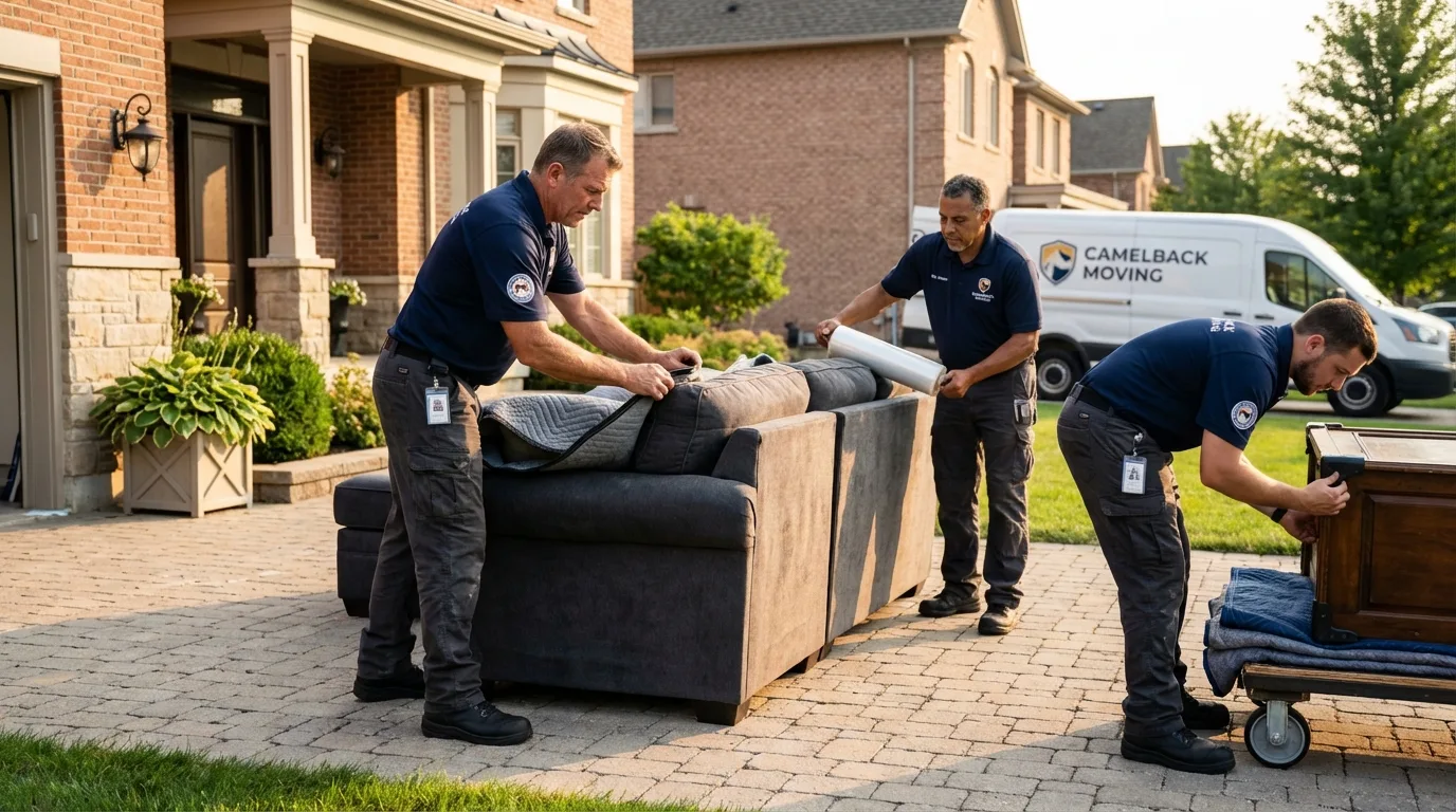 Large estate moving crew wrapping furniture in Abita Springs, LA